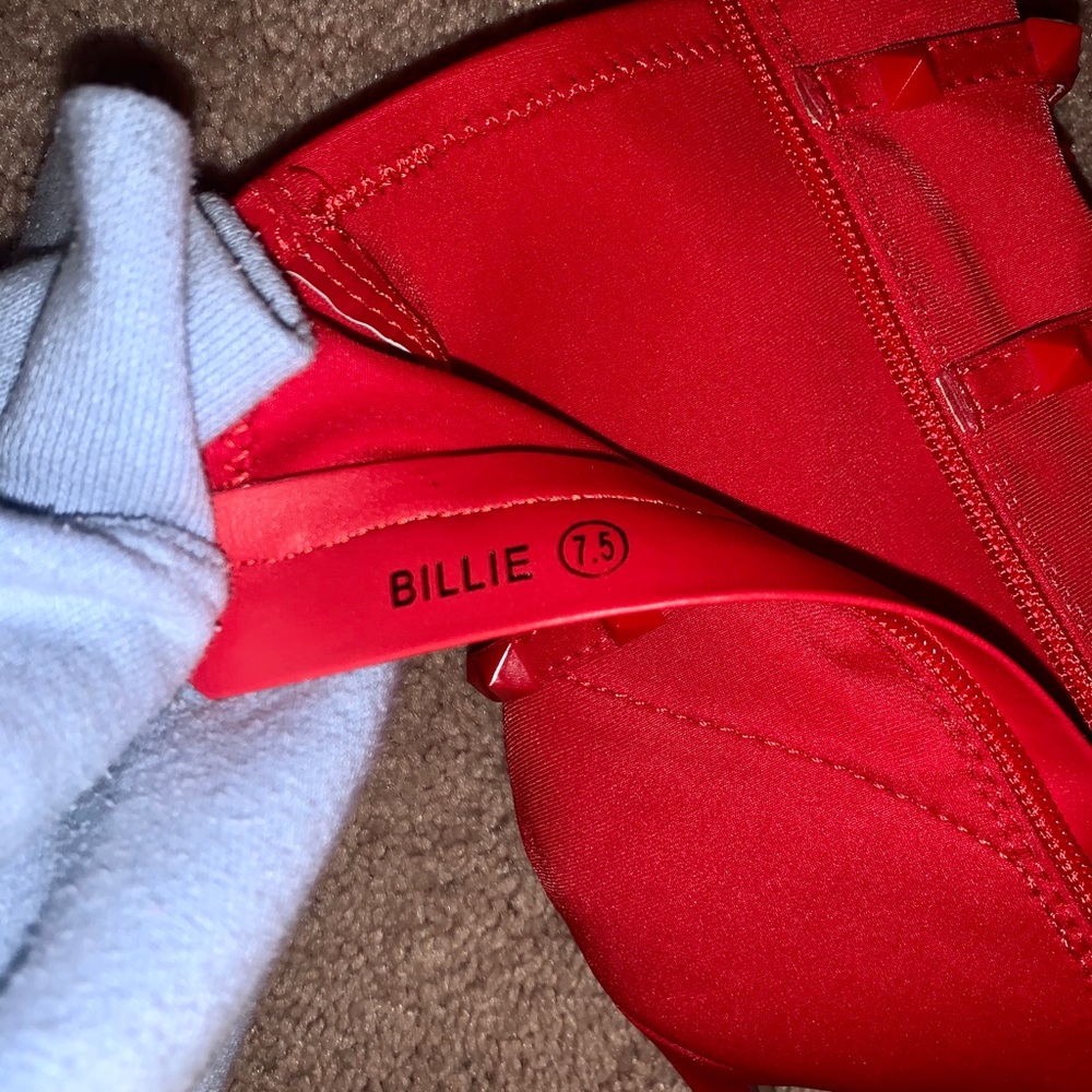 Red Bootie Heels - Picture 4 of 6